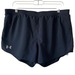 NEW UNDERARMOUR Black Running Shorts Loose Fit w/ Built in Brief Size XL